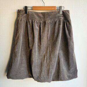 Terre & Mer Gray Gathered Balloon Velvet Skirt - Sz 40 (US 8-10)